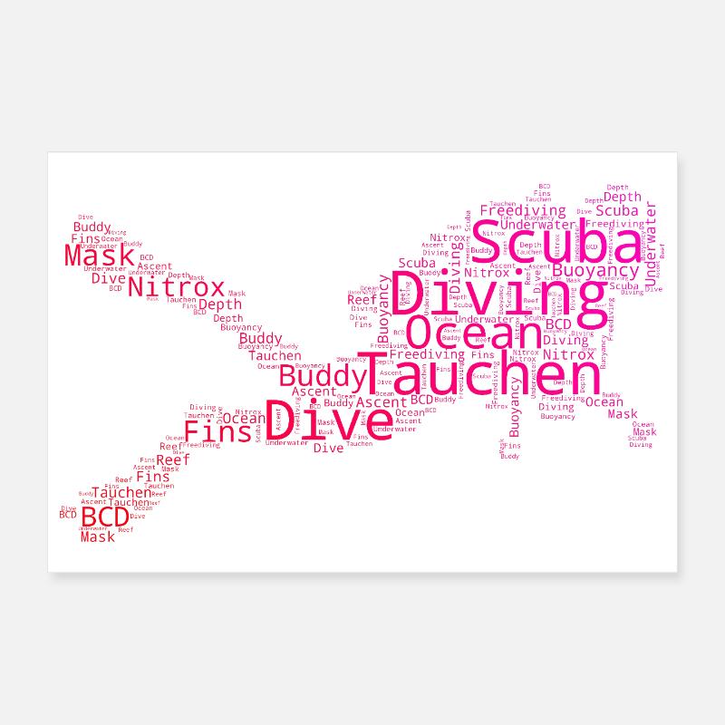 Idée cadeau pour un fan de plongée avec plongée sous-marine Poster 30 x 20 cm