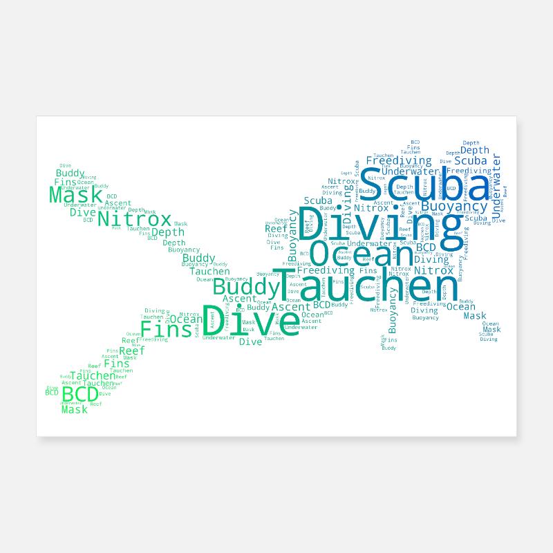 Idée cadeau pour un fan de plongée avec apnée Poster 30 x 20 cm