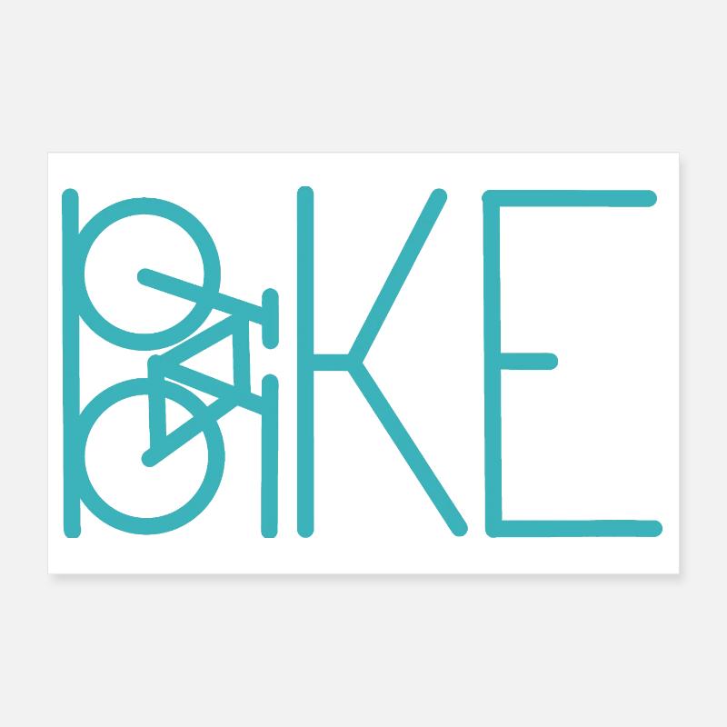 Lignes de vélo sarcelle, art minimaliste Poster 30 x 20 cm