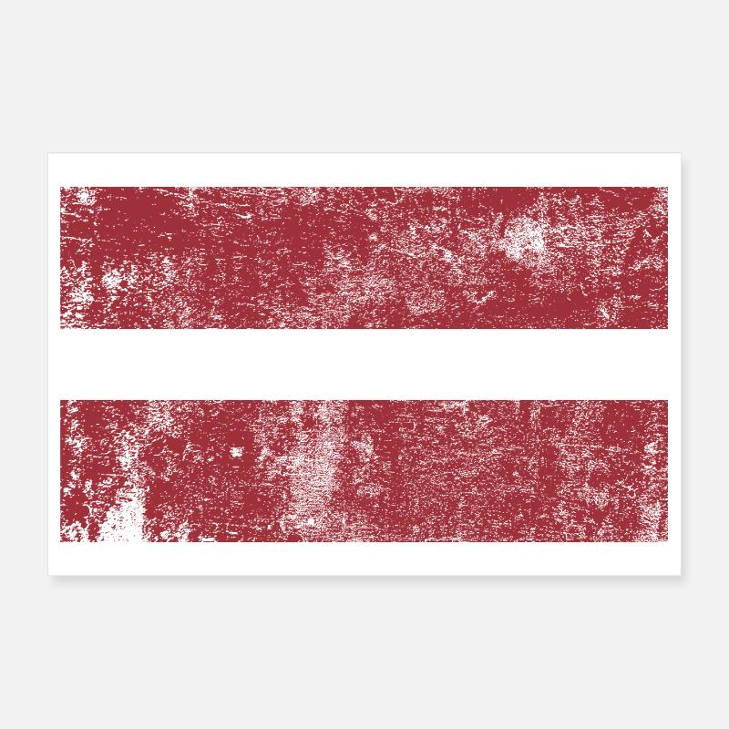 Drapeau de lettonie Drapeau Grunge Retro Vintage Poster 30 x 20 cm