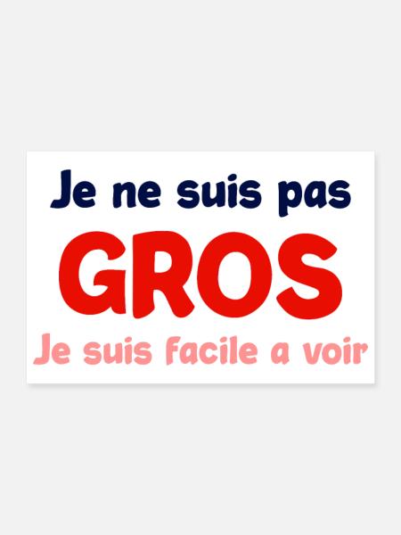 Je ne suis pas gros humour - Poster 30 x 20 cm - blanc - Devant