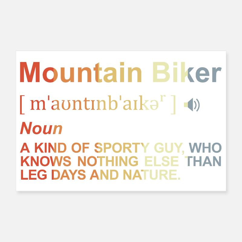 Mountain biker definition Poster 12" x 8" (30x20 cm)