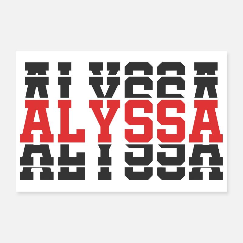 T-Shirt Alyssa T-Shirt Geschenkidee gestapelter Text Poster 30x20 cm