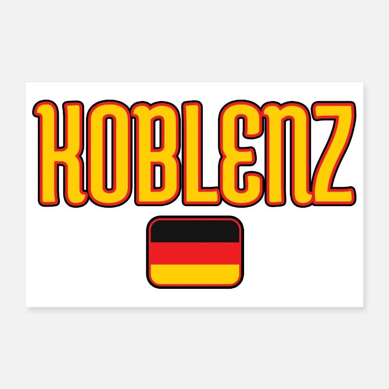 Coblence Allemagne Drapeau Design Poster 30 x 20 cm