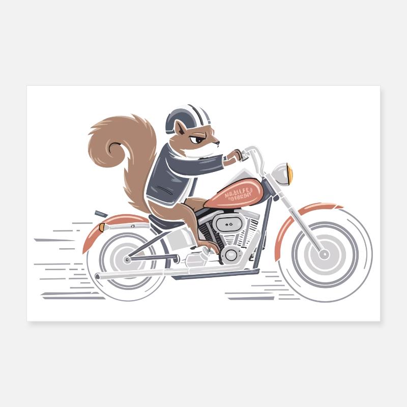 Cavalier d’écureuil à vélo Poster 30 x 20 cm