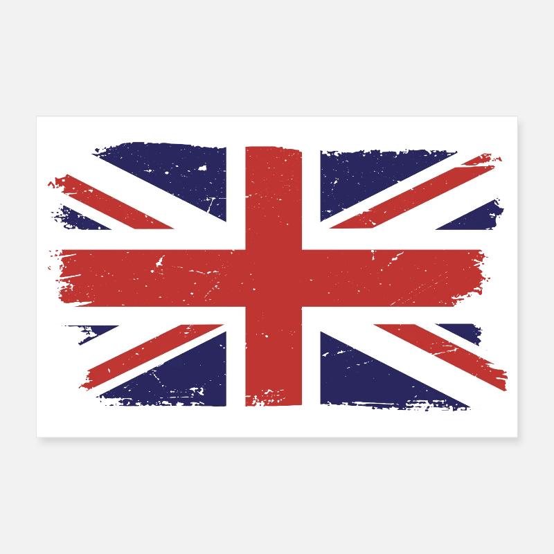Imprimé drapeau de l’Union Jack brossé Poster 30 x 20 cm
