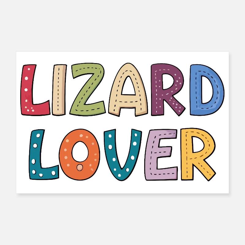 Design Coloré Lizard Lover pour T-shirts Poster 30 x 20 cm