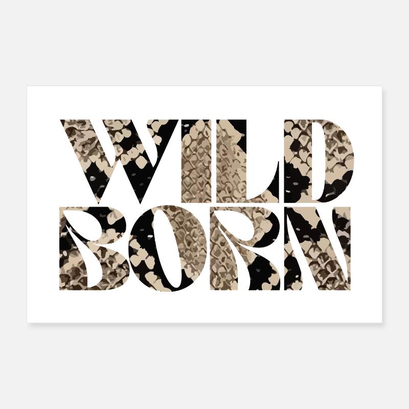 Wild Born Snake Print Abstract Design Poster 12" x 8" (30x20 cm)