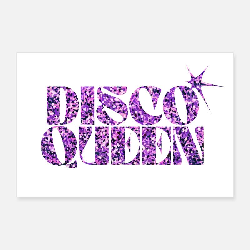 Disco Queen Glitter Motif Poster 30 x 20 cm