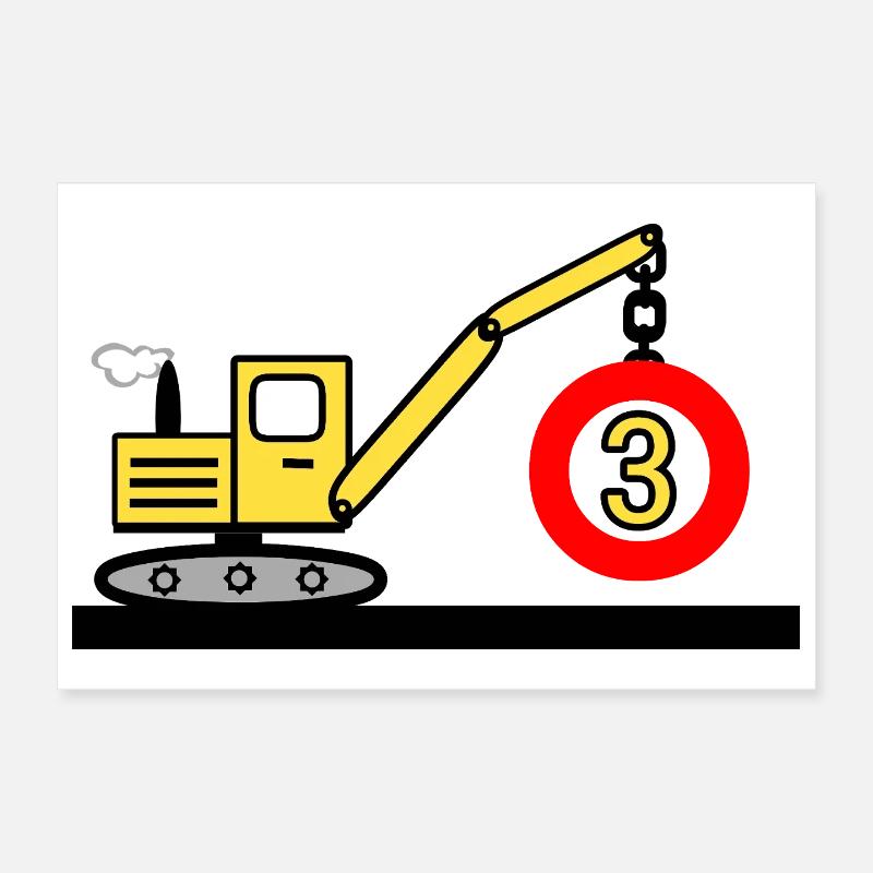 Excavatrice Poster 30 x 20 cm