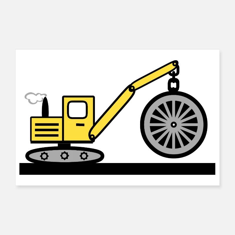 Excavator Poster 12" x 8" (30x20 cm)