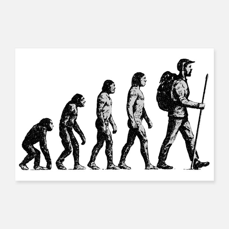 Evolution to Wandersmann Grunge Design Poster 12" x 8" (30x20 cm)