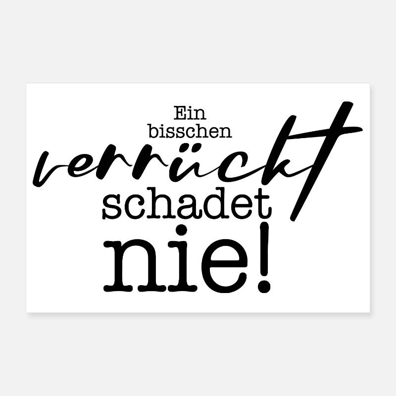 A LITTLE CRAZY - Poster 12" x 8" (30x20 cm) - white