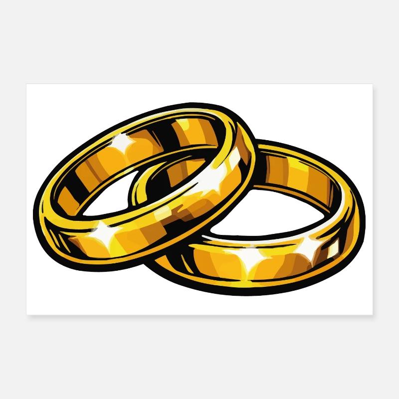 Goldene Eheringe Ewigkeitssymbol Poster 30x20 cm