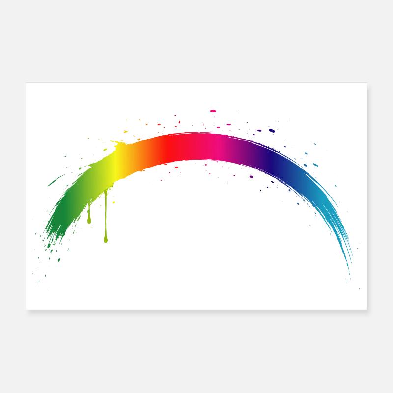 Rainbow Arc Gradient Splash Art Poster 12" x 8" (30x20 cm)