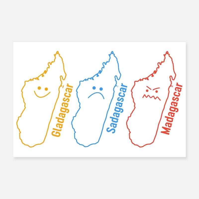 Geography Geographer Funny Gladagascar Sadagascar Poster 12" x 8" (30x20 cm)
