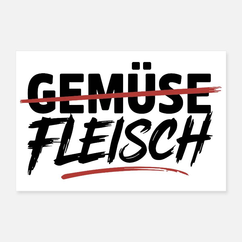  Gemüse Durchgestrichen Fleisch Unterstrichen Poster 30x20 cm