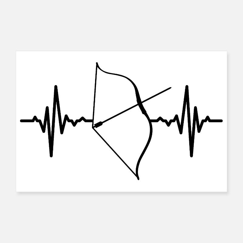 Composite Bow Heart Line Poster 12" x 8" (30x20 cm)