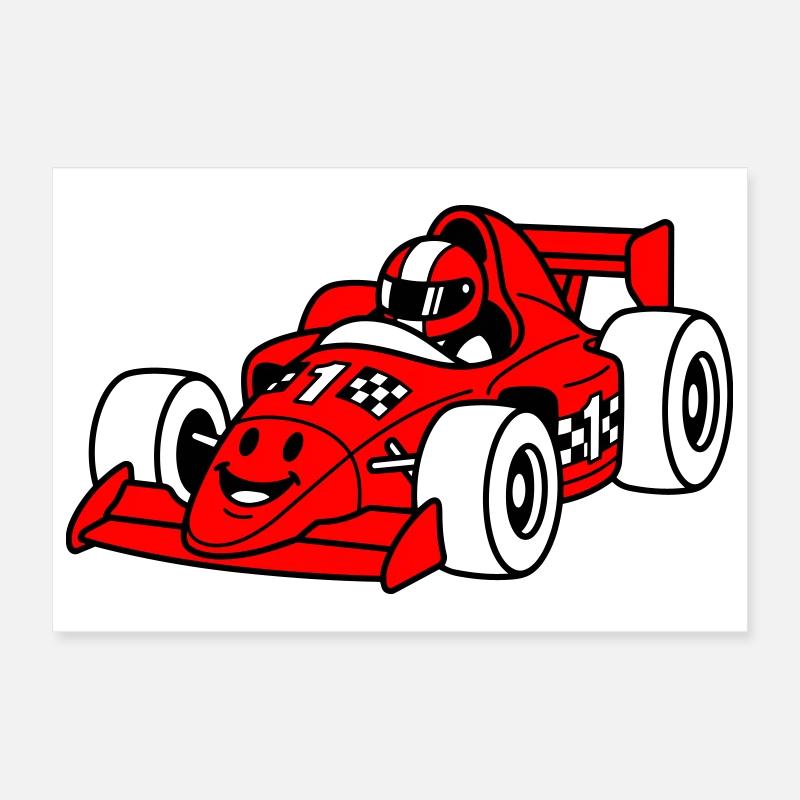 Racing Car Child Poster 30x20 cm