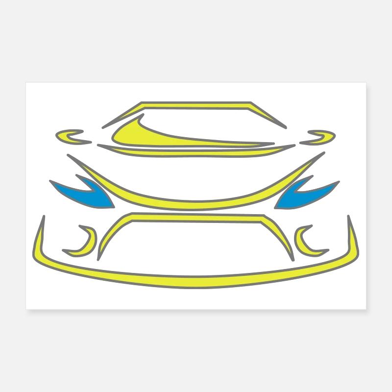 Auto Design gestaltbar in drei Farben Poster 12" x 8" (30x20 cm)
