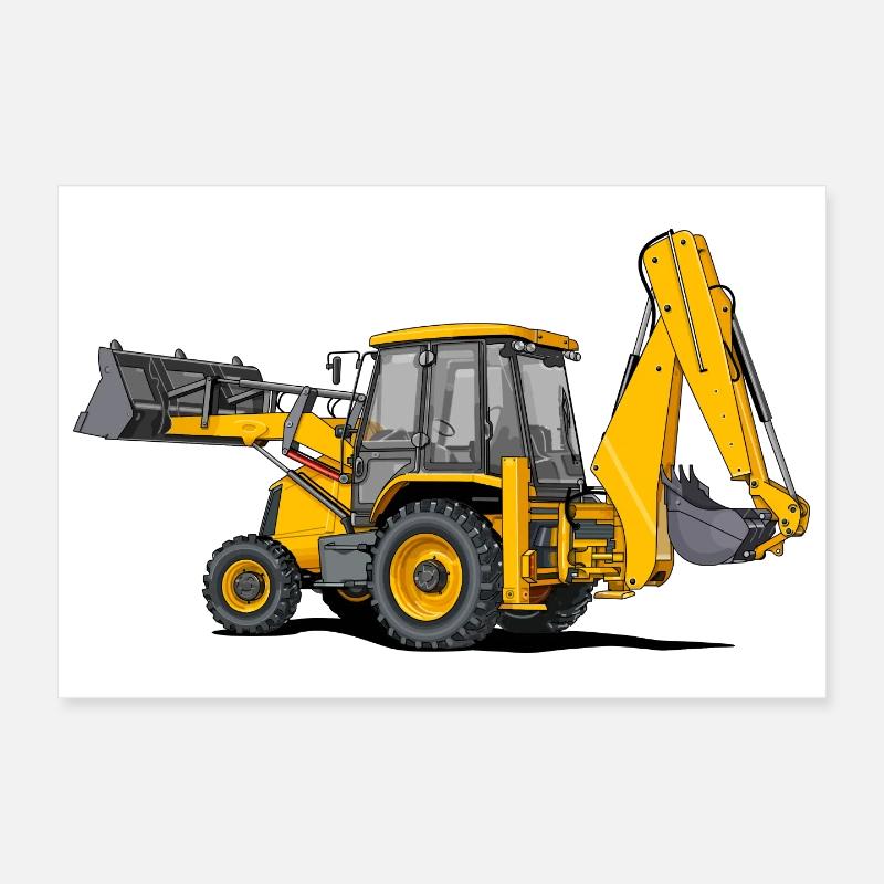 Tractor Loader Poster 12" x 8" (30x20 cm)