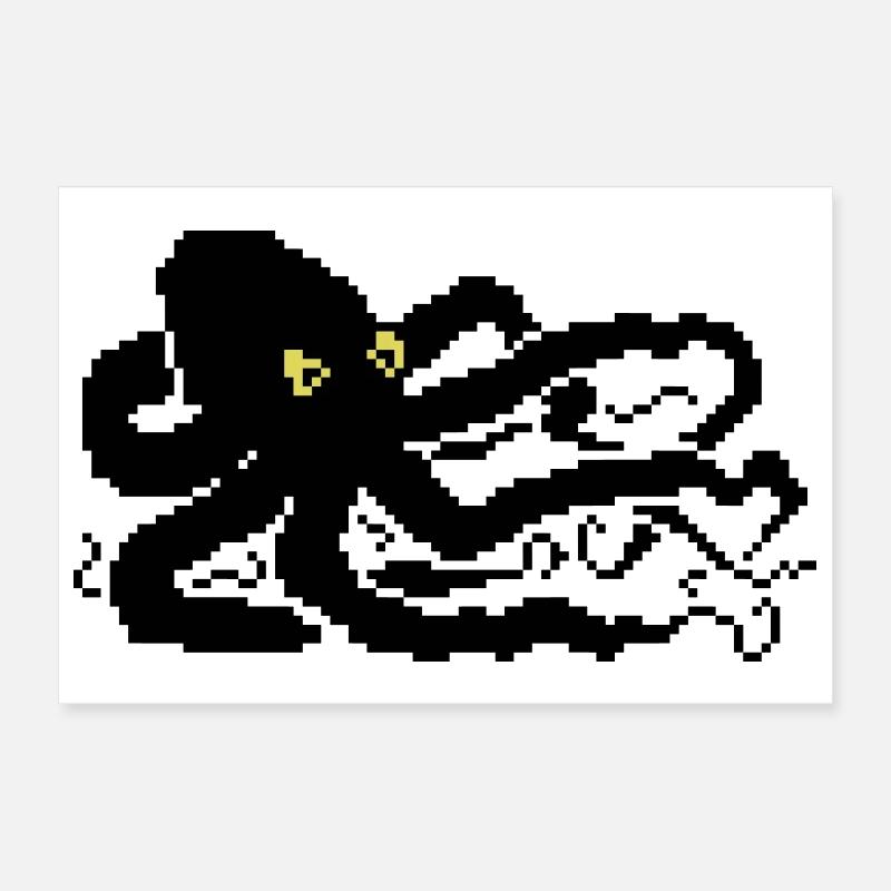 8bit pixel octopus Poster 30x20 cm
