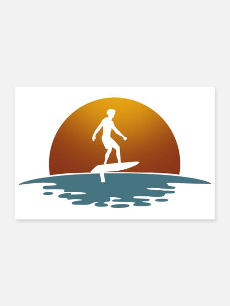 Hydrofoil Surfing Surf Surfer Hydrofoil Surfen - Poster 12" x 8" (30x20 cm) - white - Front