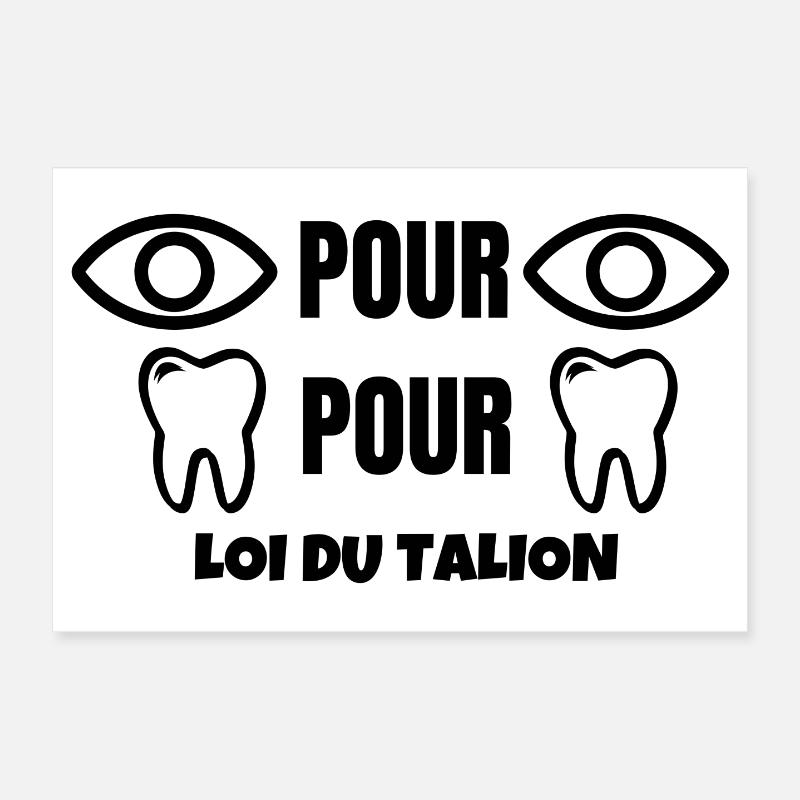 loi du talion, oeil pour oeil, dent pour dent Poster 30 x 20 cm