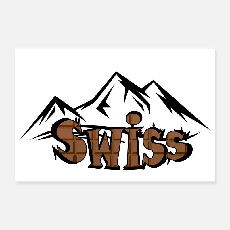 Schweizer Bergschokolade Poster 30x20 cm