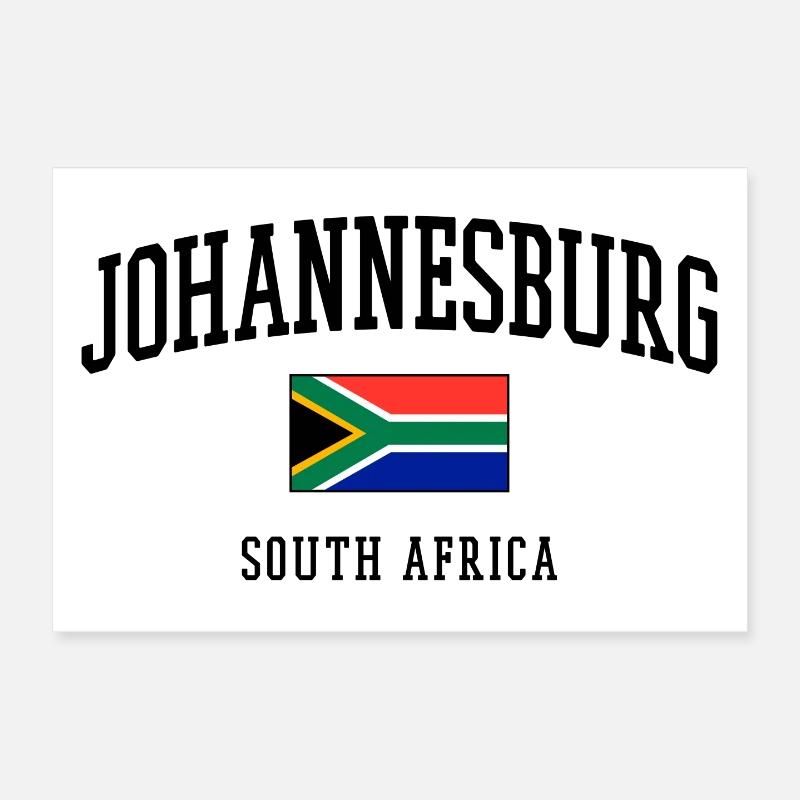 Drapeau de Johannesburg Conception des villes en Afrique du Sud Poster 30 x 20 cm