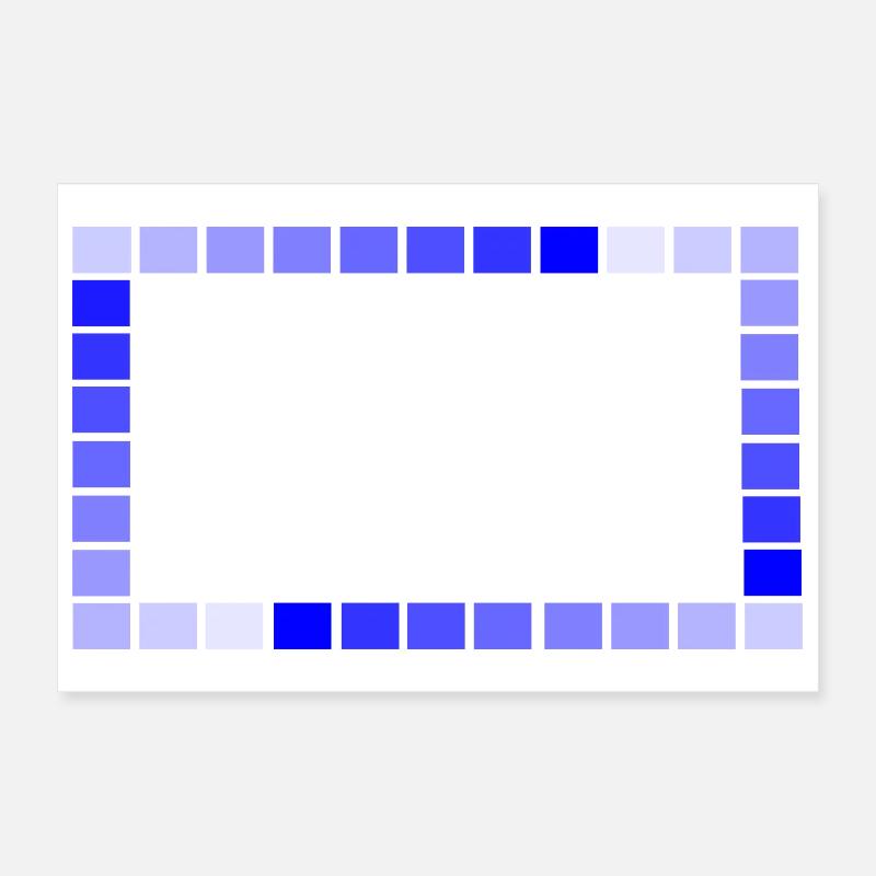 Game - Retro Frame Blue Squares Tiered Poster 12" x 8" (30x20 cm)