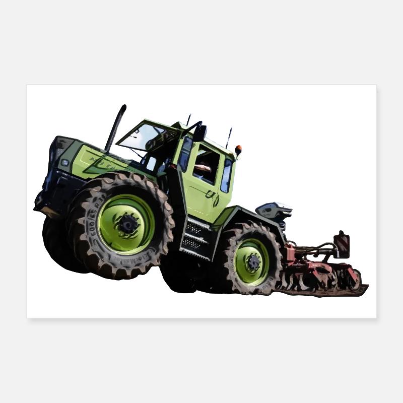 Grüner Traktor MB trac 1300 Hochstarter - Poster 30x20 cm - Weiß