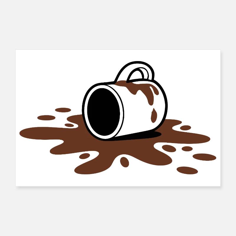 Kaffee Verschütteter - Poster 30x20 cm - Weiß
