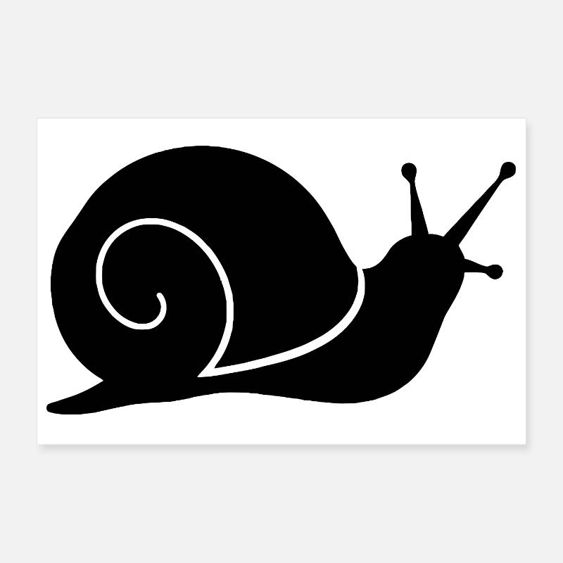 Simple Snail Silhouette Poster 12" x 8" (30x20 cm)
