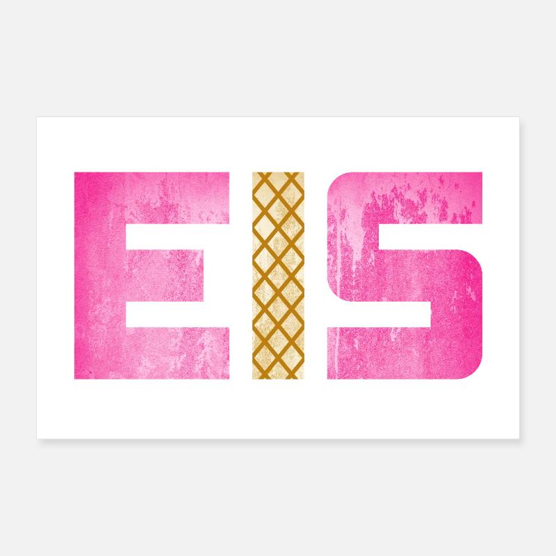 Eis Waffel Eisdiele Eiscreme Eiskrem Sommer pink Poster 30x20 cm