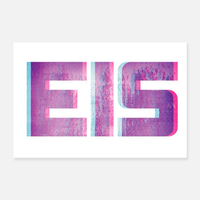 Eis 3D cool Eiscreme Struktur kalt Sommer Polar Poster 30x20 cm