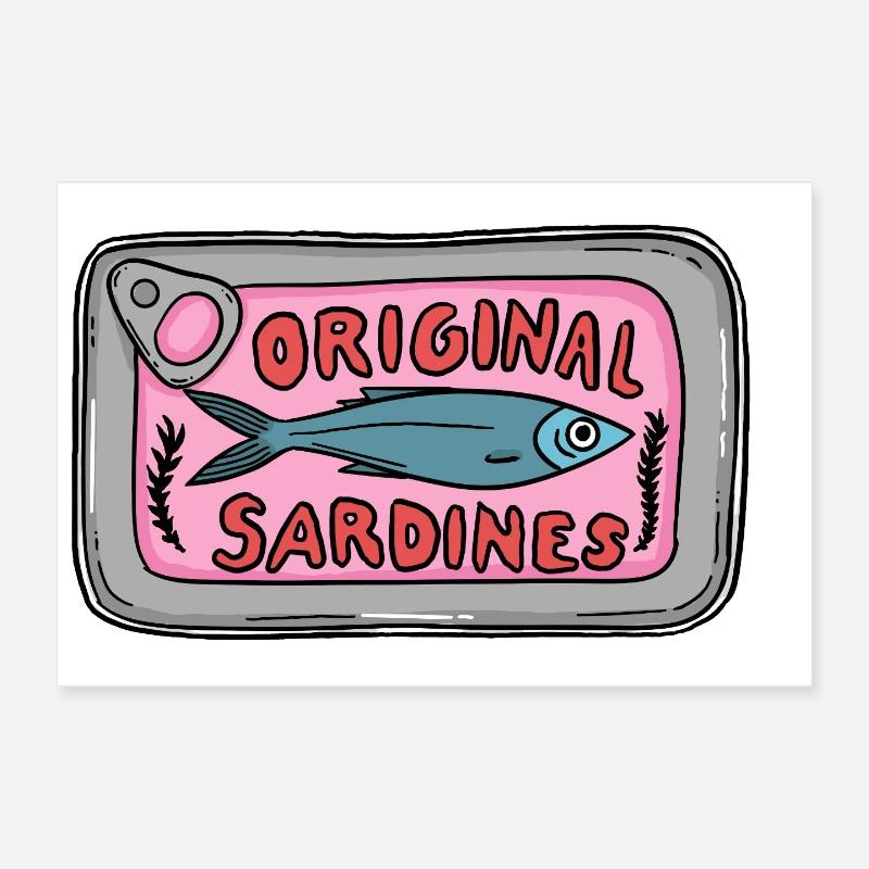 Original Sardines Can Pop Art Design Poster 12" x 8" (30x20 cm)