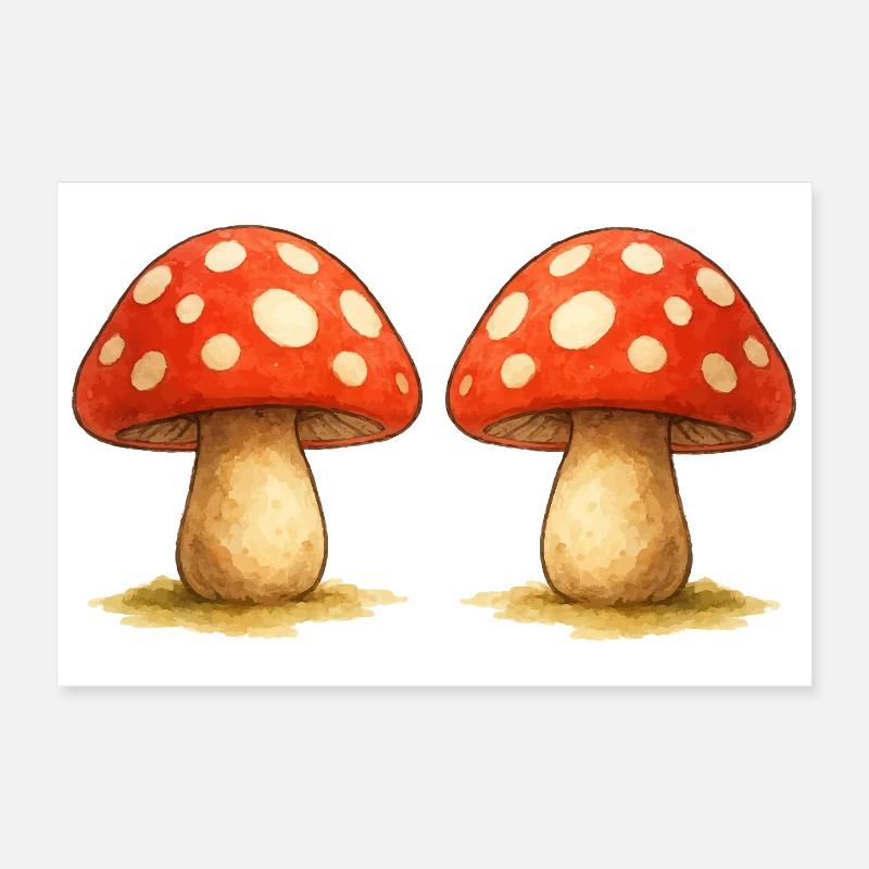 Bande dessinée champignon Poster 30 x 20 cm