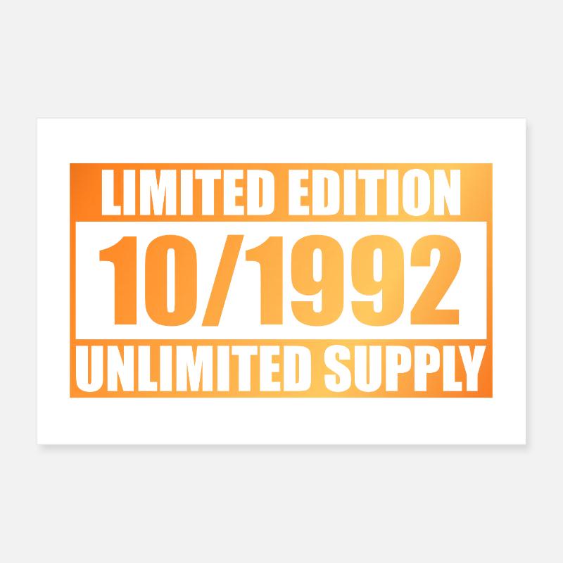 33e anniversaire Édition limitée - ꝏ Approvisionnement 10/1992 Poster 30 x 20 cm