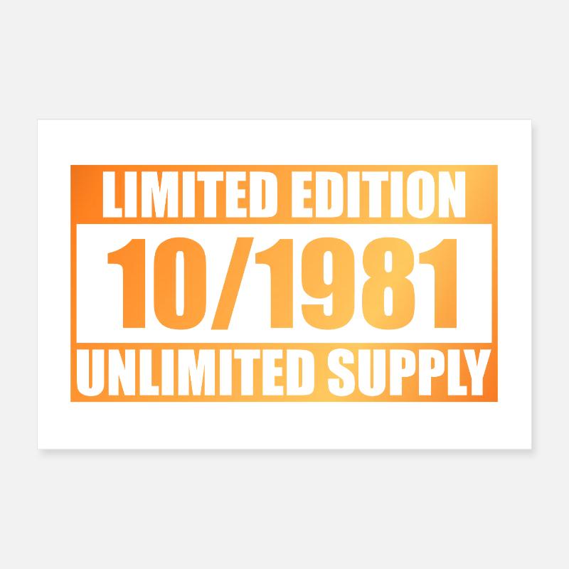44th Birthday Limited Edition - ꝏ Supply 10/1981 Poster 12" x 8" (30x20 cm)