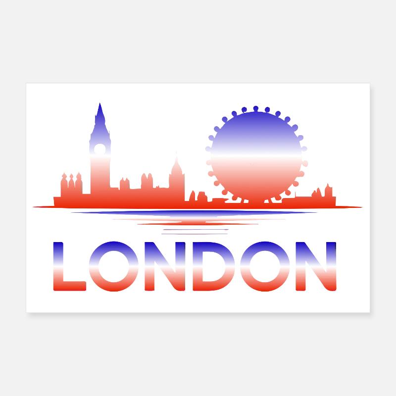 London Skyline Gradient Poster 12" x 8" (30x20 cm)