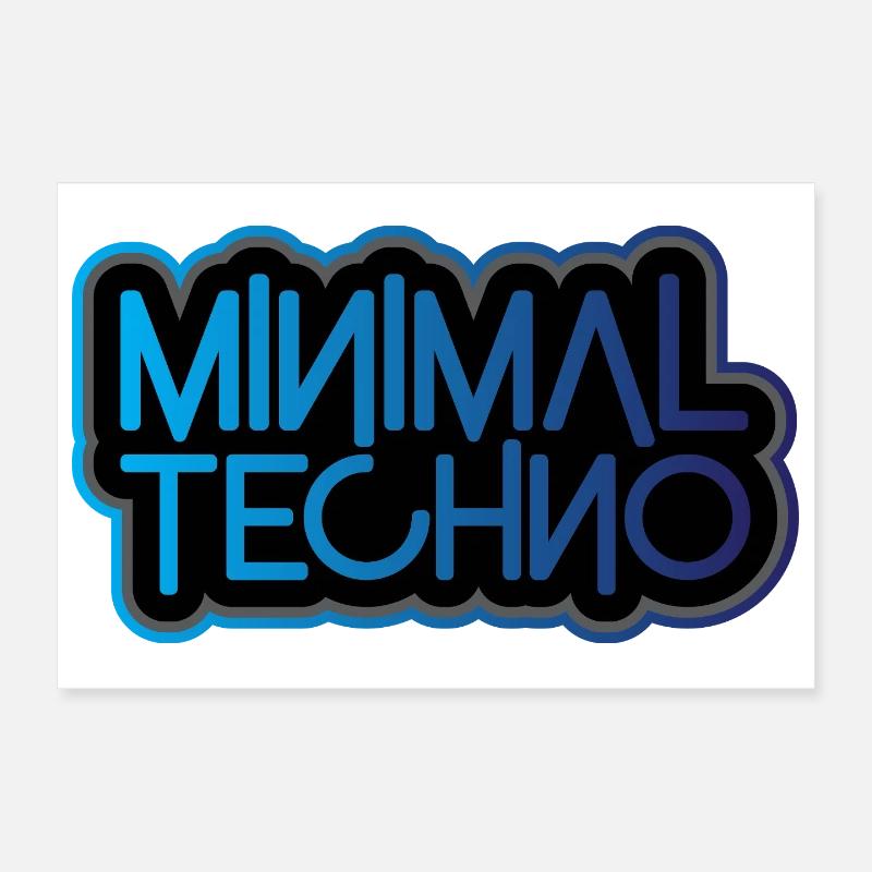 Minimal Techno Poster 12" x 8" (30x20 cm)