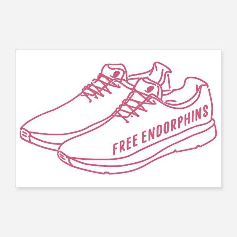 Endorphines gratuites – Conception de la motivation de course Poster 30 x 20 cm