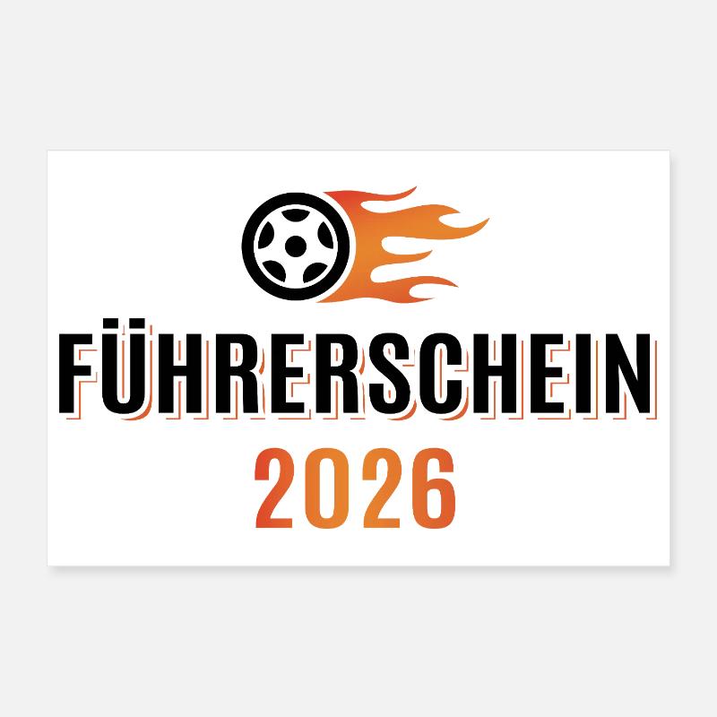 Driver's license passed 2026 - Driver's license Poster 12" x 8" (30x20 cm)