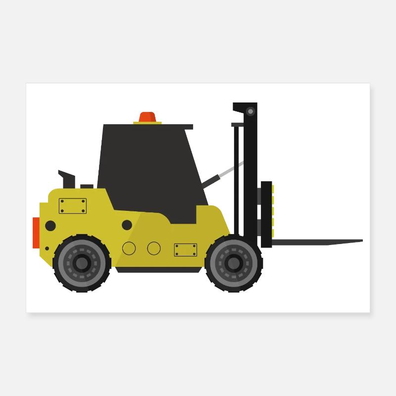 Forklift Poster 12" x 8" (30x20 cm)