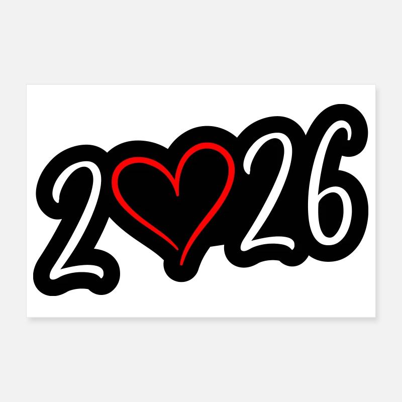 2026 Herz Poster 30x20 cm