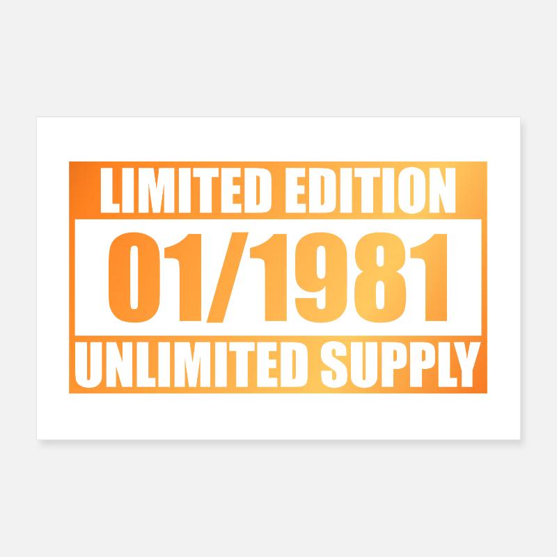 45. Geburtstag Limited Edition - ꝏ Supply 01/1981 Poster 30x20 cm