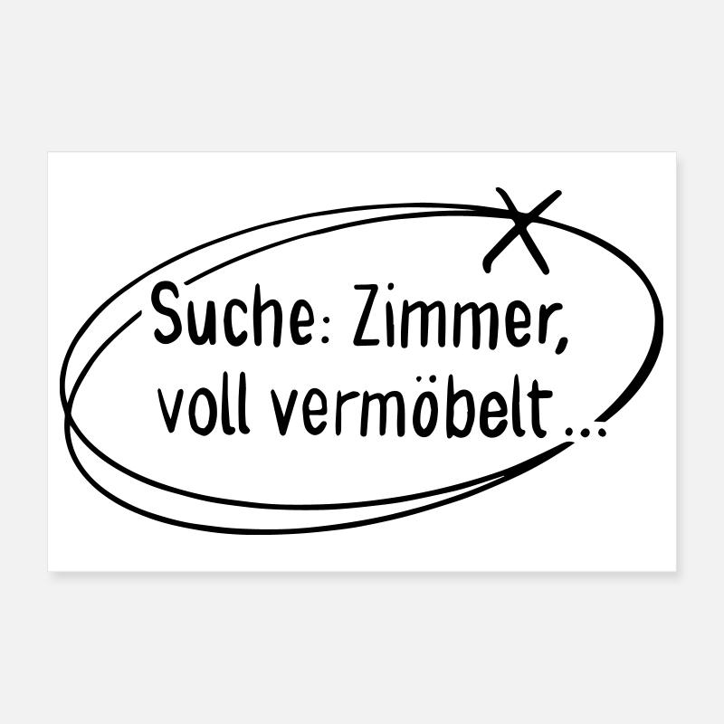 Suche Zimmer, voll vermöbelt Poster 30x20 cm