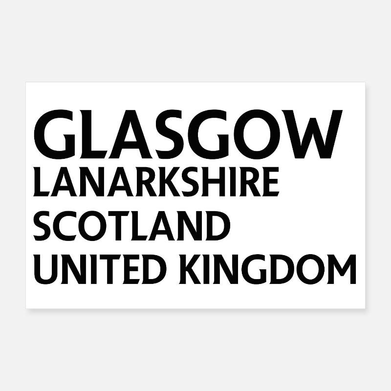 Glasgow – Scotland Textdesign Poster 12" x 8" (30x20 cm)
