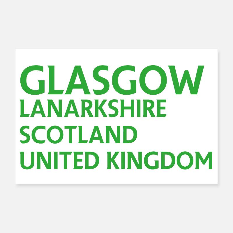 Glasgow – Scotland Textdesign - Poster 12" x 8" (30x20 cm) - white